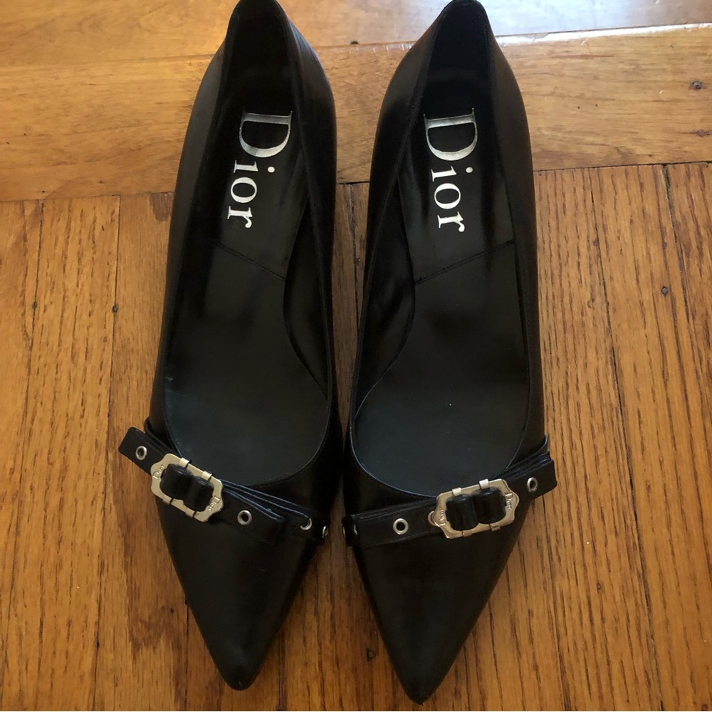 Dior Blacks Flats Buckle Shoes 39.  8 1/2